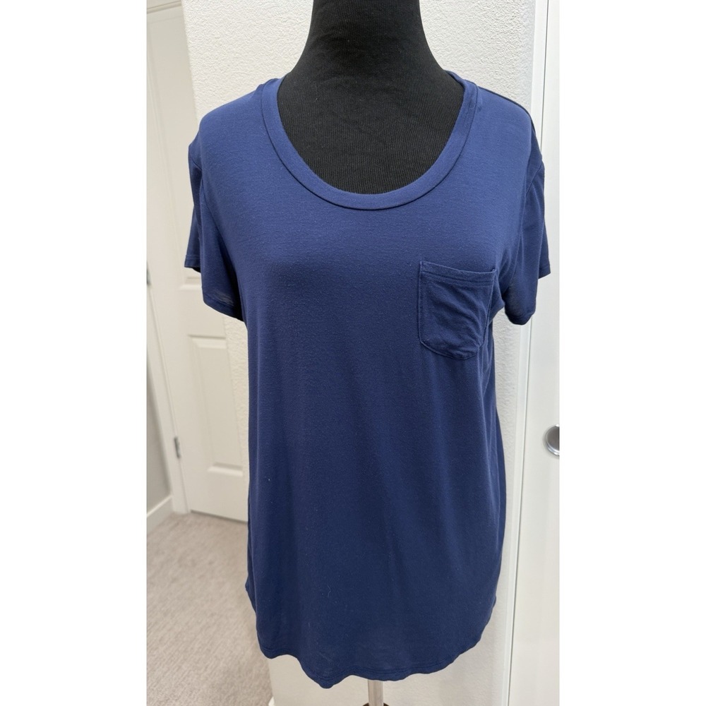 Quince Navy Blue Scoop Neck T-Shirt Modal Jersey Maternity & Nursing XS